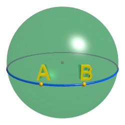 测地线是过A和B的大圆